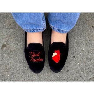Heart Breaker Velvet SMOKING SHOE HEARTBREAKER smoking shoes Loafers Size 8